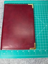 Vintage Hazel Burgundy Leather Small Waiter Waitress Binder Portfolio Brass picture