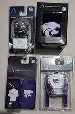 New K State Kansas Wildcats 4  Ornament Lot Mascot Locker Stadium Chair Ball picture