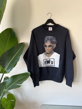 1997 Dennis Rodman nWo WCW Wrestling Black Sweatshirt Size Large Made in USA picture