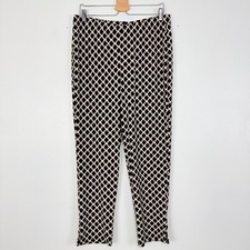 Chico's Travelers Collection Ankle Pants Size 2 / L Black Tan Geometric Trellis picture
