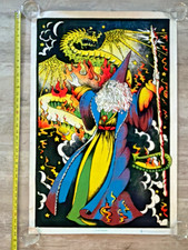 2000 #1792 BLACKLIGHT FANTASY WIZARD & DRAGON 23X35