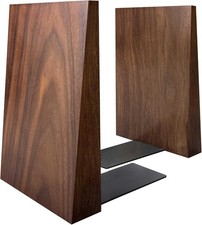 Walnut Book Ends Hold Heavy Books-6x5x4in Wood Small-walnut 5.9in Tall picture