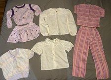 Vintage 80s Girls Fall Clothing Lot Sizes 5, 6 & 7, Skirt, Blouses picture