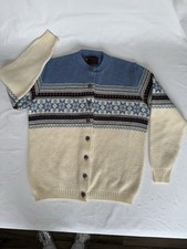 Vintage Jersild Cardigan 42 Fair Isle Nordic Ski Sweater Orlon USA Mid Century  picture