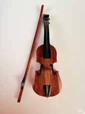 Rare Ralph Partelow 1985 Signed Artisan Miniature Violin & Bow 1:12 IGMA OOAK picture