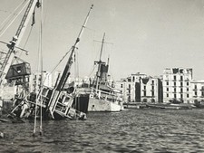 Orig WWII Official Photo, Naples Harbor After Allied Attack picture