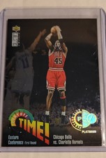 1995-96 Upper Deck CC- Playoff Time Michael Jordan #353 Platinum Players Club picture