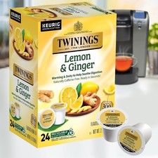 Twinings Lemon & Ginger Herbal Tea 24 to 144 Keurig K cups Pick Any Quantity picture