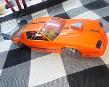 Orange 1/24 Scale Camaro Slot Car w/ Chassis Motor & Rear Wing, 1983 Vintage picture