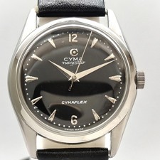 CYMA NAVYSTAR CYMAFLEX BLACK COLOR SWISS Cal.R459 MEN'S VINTAGE WRIST WATCH picture