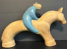Vintage 1985 Jack Black Navajo Pottery Sculpture Woman on Horse Signed 16