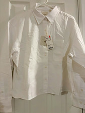 JW Anderson x Uniqlo Women's Oxford Boxy Long Sleeve Button-Down Shirt XL picture