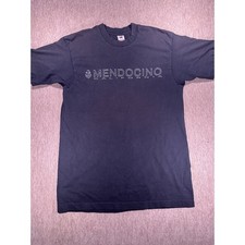 Vintage 90s Fruit of the Loom Mendocino California T-Shirt Black Large USA Made picture