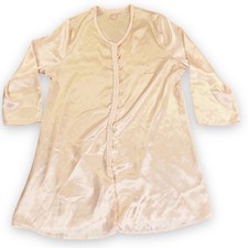 VTG Inner Most Sears Nightgown Large 14-16 Yellow Polyester Picot Lace Trim READ picture