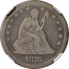 1876-CC Seated Liberty Quarter NGC Good Details Nice Eye Appeal picture
