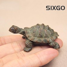 Antique Solid Copper Turtle Ornaments Trumpet Longevity Animal Sculpture  picture