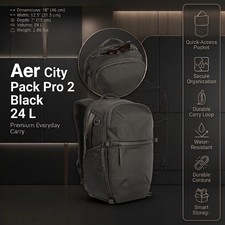 Aer City Pack Pro 2 Backpack 24L Black Cordura Ballistic Nylon picture