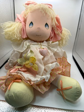 Applause Precious Moments Plush Cloth Doll Pink Dress Heart Necklace 1994 picture