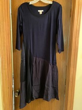 Sundance Multi Media Dress - knit bodice & chiffon skirt. NWOT. Navy Blue.  picture