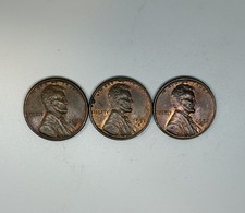 1950-D 1951-D 1952-D Lincoln Wheat Cents Penny Lot Denver Mint Nice Toning picture