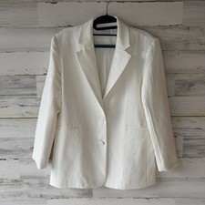 Petal And Pup Oversized Blazer Size 6 White 1 Button Lined Excellent picture
