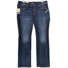 Silver Jeans Co Elyse Slim Boot Indigo Mid Rise Curvy Jeans SZ 16 L 33 NWT NEW picture