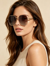 GUCCI GG1244S 59-16-140 Gold Metal Horsebit Brown Gradient Sunglasses picture