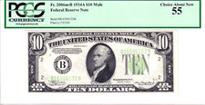 1934-A $10 FRN MULE New York PCGS Choice About New 55 #B16596132B picture