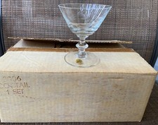 6 Etched Krosno Cocktail Glasses Poland NOS 3 3/4