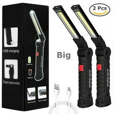 Magnetic Rechargeable COB LED RED Work Light Lamp Flashlight Folding Torch picture