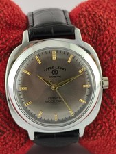 Vintage Favre-Leuba Hand-Winding Grey Dial 17 Jewels Men Wristwatch Leather Band picture