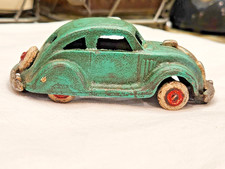 VINTAGE 1930’s Hubley Cast Iron Chrysler Airflow 4 1/2 Inches Green BEAUTIFUL picture