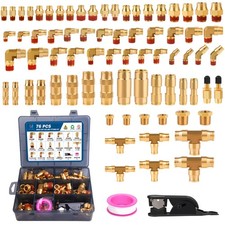 76 PCS Brass DOT Air Brake Line Fittings 1/4