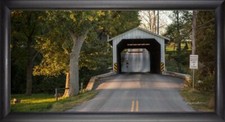 Beechdale Frames Thru The Covered Bridge - 18x36 - Simple Black Frame picture