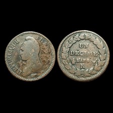 France - 1 Decime 8 (1799) K High Module Bordeaux Mint Rare picture