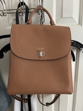 Kate Spade Brown Pebbled Backpack Top Handle Turn Lock Adjustable Strap picture