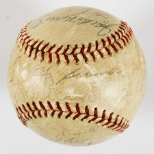 1961 World Champs Yankees Team Signed Baseball 24 Signatures- Roger Maris Yog... picture