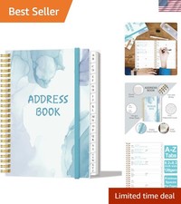 Elegant Blue A5 Organizer for Contacts, Birthdays & Passwords - Ideal Gift picture