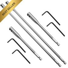 8Pc High Carbon Steel Drill Bit Set 12in Extension Wood Spade Bits Wrench Key picture