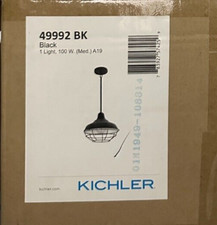Kichler Pendant Light Model #49992 BK Pier 1 Black New Open Box picture