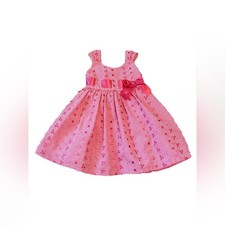 Bonnie Jean | Toddler Girl Adorable Pink Checkered Dress with Bow Detail picture