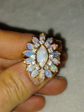 18k YG Rainbow Opal and Diamond Ring  picture