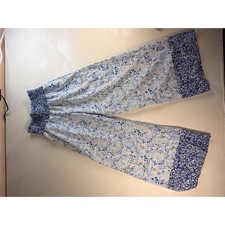 Sienna Sky Wide Leg Pants Women S Blue Floral Y2K Smocked Waist Palazzo Boho picture