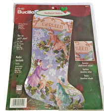 Vtg Bucilla Needlepoint WINTER FAIRIES 18