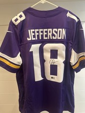 Justin Jefferson Signed Vikings Nike Purple Jersey #18 Large Beckett Witnessed picture
