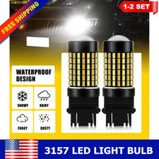 2-4x 3157/4114K Error-Free Switchback LED White Amber Turn Signal/DRL Light Bulb picture