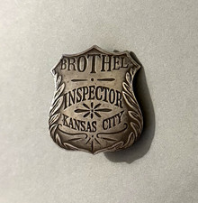 Vintage Solid Sterling Silver Brothel Inspector Pin picture
