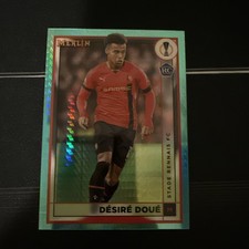 2022-23 Topps Merlin UEFA Desire Doue RC Aqua Prism Refractor #133 picture