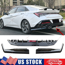 Gloss Black For Hyundai Elantra 24-26 Rear Diffuser Extension W /LED Brake Light picture