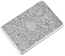 Victorian English Sterling Silver Calling Card Case  - Nathaniel Mills - 1855 picture